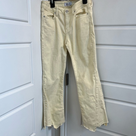 Etica Denim - etica Micki Crop Flare Jeans in Yellow Size 26